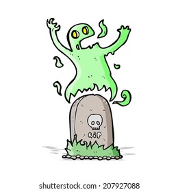 cartoon ghost rising from grave