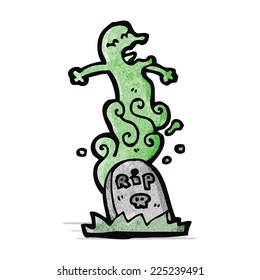cartoon ghost rising from grave