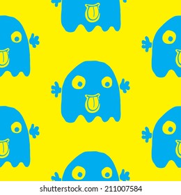 cartoon ghost seamless pattern