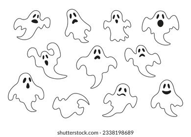 Cartoon ghost set for Halloween.