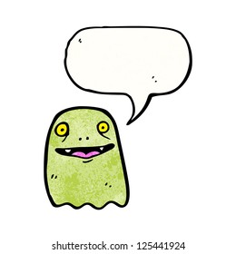 cartoon ghost with speech bubble