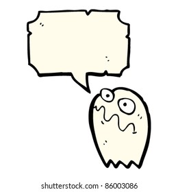 cartoon ghost with speech bubble