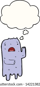 cartoon ghost with thought bubble