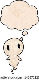 Cartoon-Geist mit Gedankenblase im Grunge-Stil