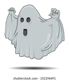 cartoon ghost, vector illustration