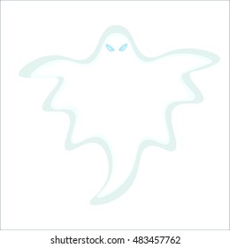 Cartoon Ghost vector illustration, isolated white Ghost