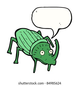 cartoon giant bug with speech bubble