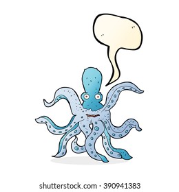 pulpo gigante de caricaturas con burbuja de habla