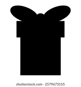 Cartoon gift box icon. Black silhouettes of boxes with bows. Giftbox for holiday celebration and special sales offer. Vector illustration isolated on white background.	