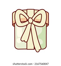 cartoon gift box icon isolated