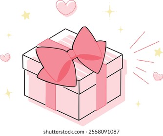 Cartoon gift box vector illustration, mystery box clip art image, presents clipart in flat design style illustration.Flat isolated vector illustrations on white background.