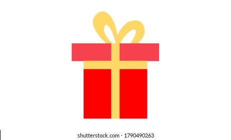 Cajas de regalo de dibujos animados con arcos rojos aislados en fondo blanco, ilustración vectorial.