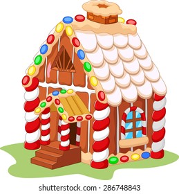 Cartoon Gingerbread House 