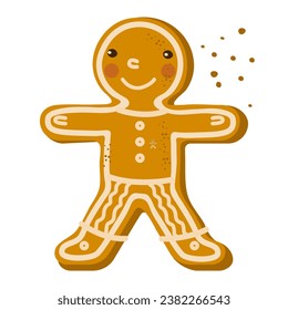 caricatura gingerbread man vector ilustración