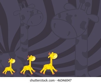 cartoon giraffe background in vector format very easy to edit