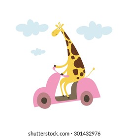 Cartoon giraffe card