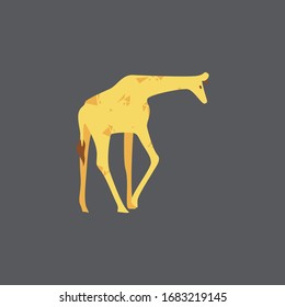 Cartoon giraffe. Cute Cartoon giraffe, Vector illustration on a gray background. Drawing for children.