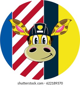 Cartoon Giraffe Fireman