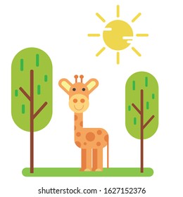 cartoon giraffe. flat design. vector