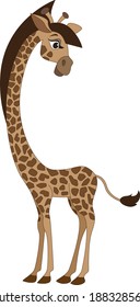 Cartoon giraffe girl isolated icon. Vector illustration.
