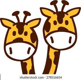 Cartoon Giraffe heads