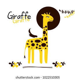 Cartoon giraffe illustration. Vector image.