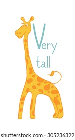 Cartoon giraffe. Isolated vector illustration