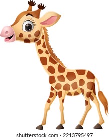 Girafa de dibujos animados sobre fondo blanco