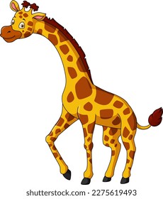 Cartoon-Giraffe auf weißem Hintergrund