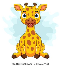 Cartoon giraffe on white background