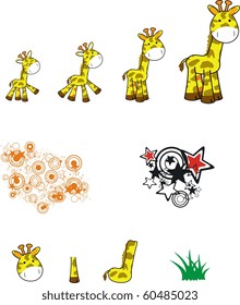 cartoon giraffe set in vector format very easy to edit