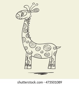 Cartoon giraffe sketch