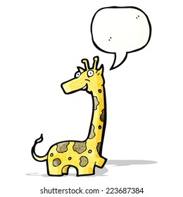 jirafa de dibujos animados con burbuja de discursos