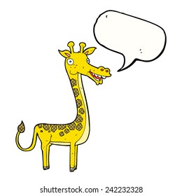 jirafa de dibujos animados con burbuja de discursos