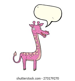 jirafa de dibujos animados con burbuja de discursos