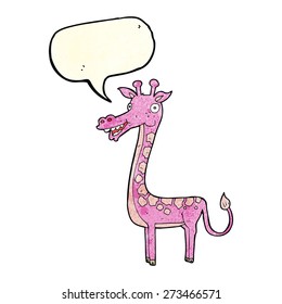 cartoon giraffe with speech bubble