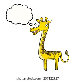 cartoon giraffe with thought bubble