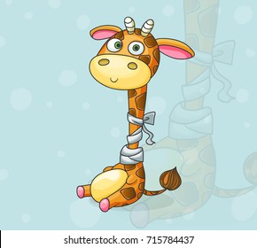 Cartoon Giraffe. Toy for kids. Vector illustration.