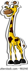 Cartoon giraffe, the vector