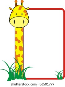 cartoon giraffe in vector format