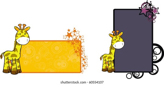 cartoon giraffe in vector format very easy to edit