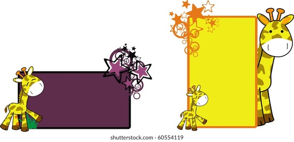 cartoon giraffe in vector format very easy to edit