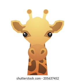 Cartoon giraffe. Vector illustration.