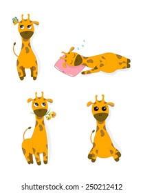 Cartoon giraffe vector illustration