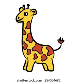 Cartoon giraffe. Vector illustration