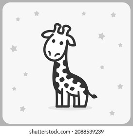 cartoon giraffe for web and kids t-shirt design. Coloring pictures of cute giraffes.