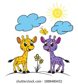 cartoon giraffe, which is cute suitable for children's designs
