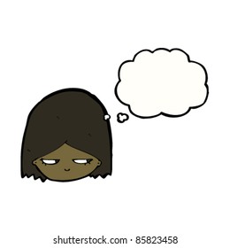 cartoon girl with angry expression