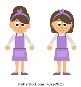 cartoon girl in apron set