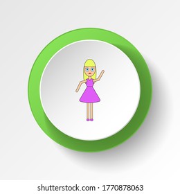 cartoon girl baby toy colored button icon. Signs and symbols can be used for web, logo, mobile app, UI, UX